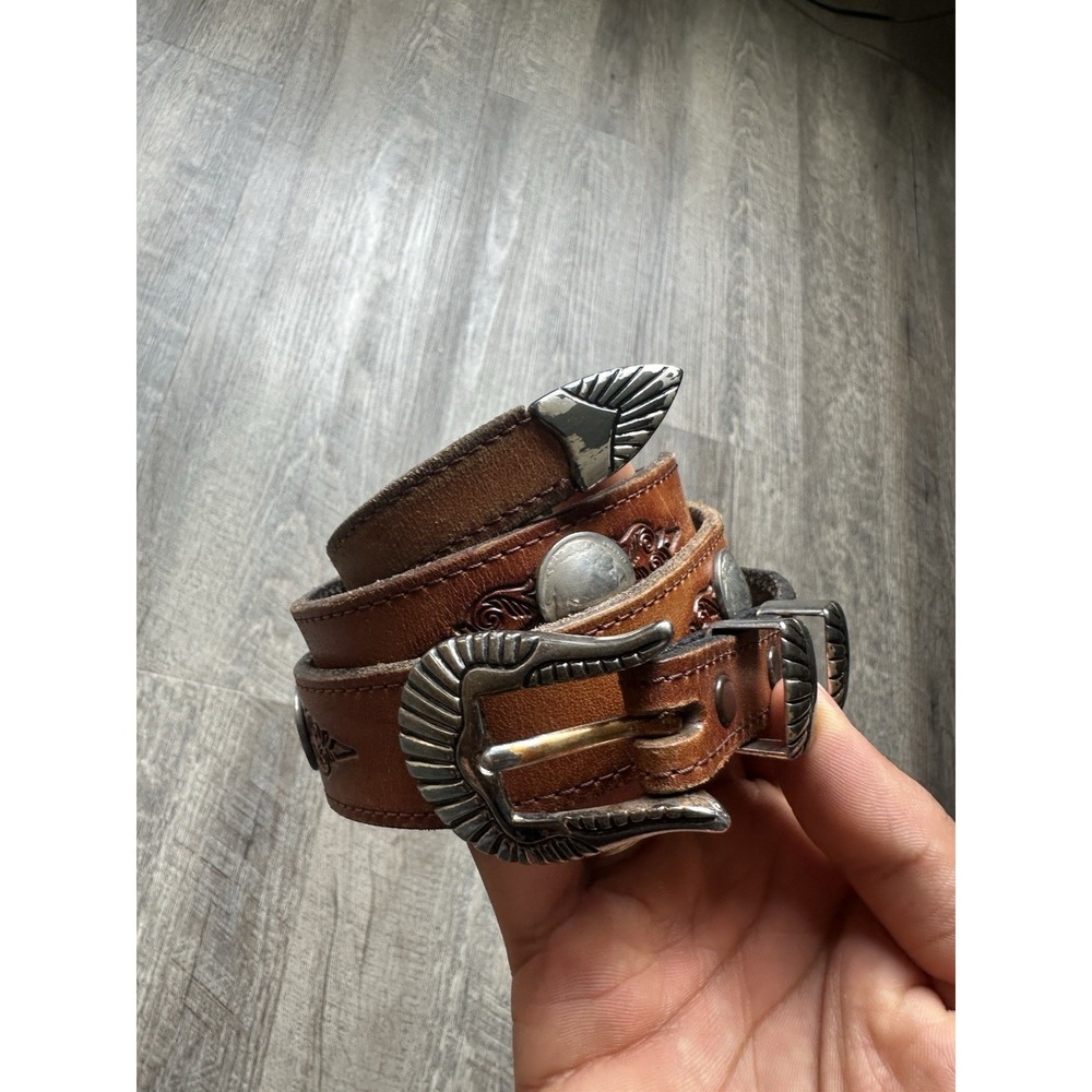 Appaloosa Trading Co. Womens Brown Tooled Leather Western Cowgirl Belt 32